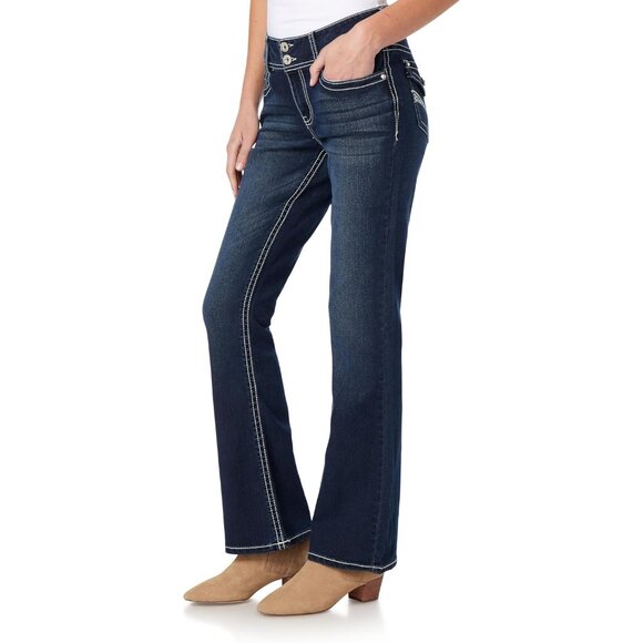 Women's Mid Rise Bootcut Jeans Stretch Denim Curvy Fit Perfect for Every Body - Picture 3 of 8
